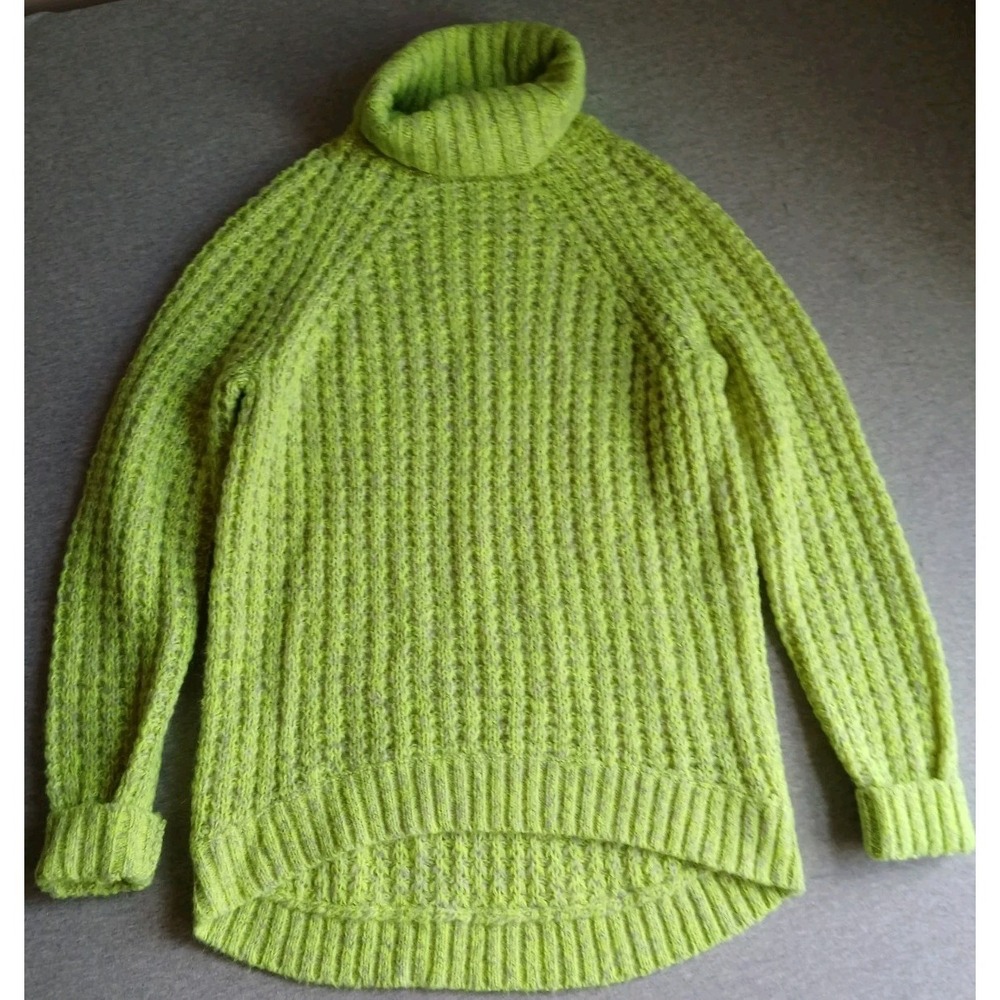 Tibi Sweater Small Mohair Wool Cozy Oversized Turtleneck Bright Claude *